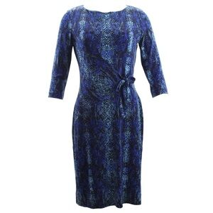 🆕 CALVIN KLEIN Snakeskin Sheath Dress in Electric Blue